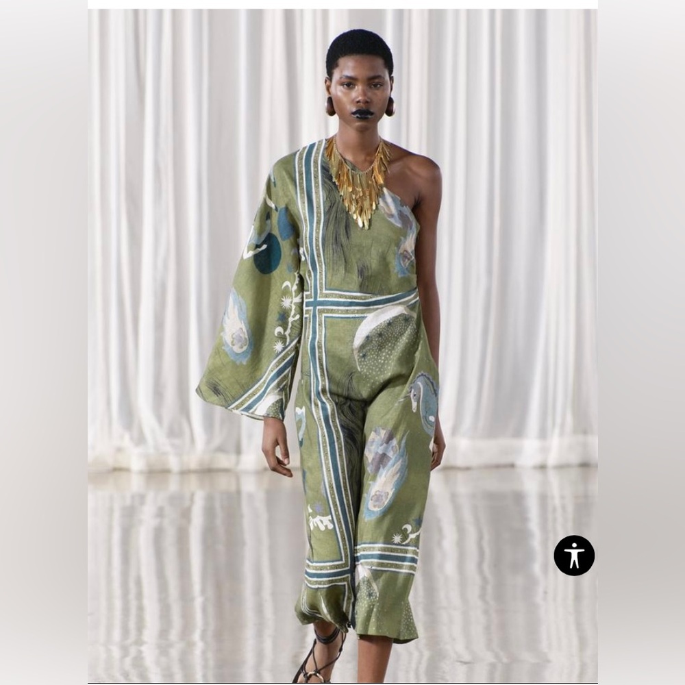 ZARA COLLECTION PRINTED ASYMMETRIC DRESS NWT